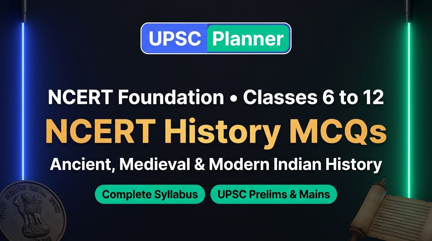 UPSC Planner NCERT History MCQs Subject Hub cover banner