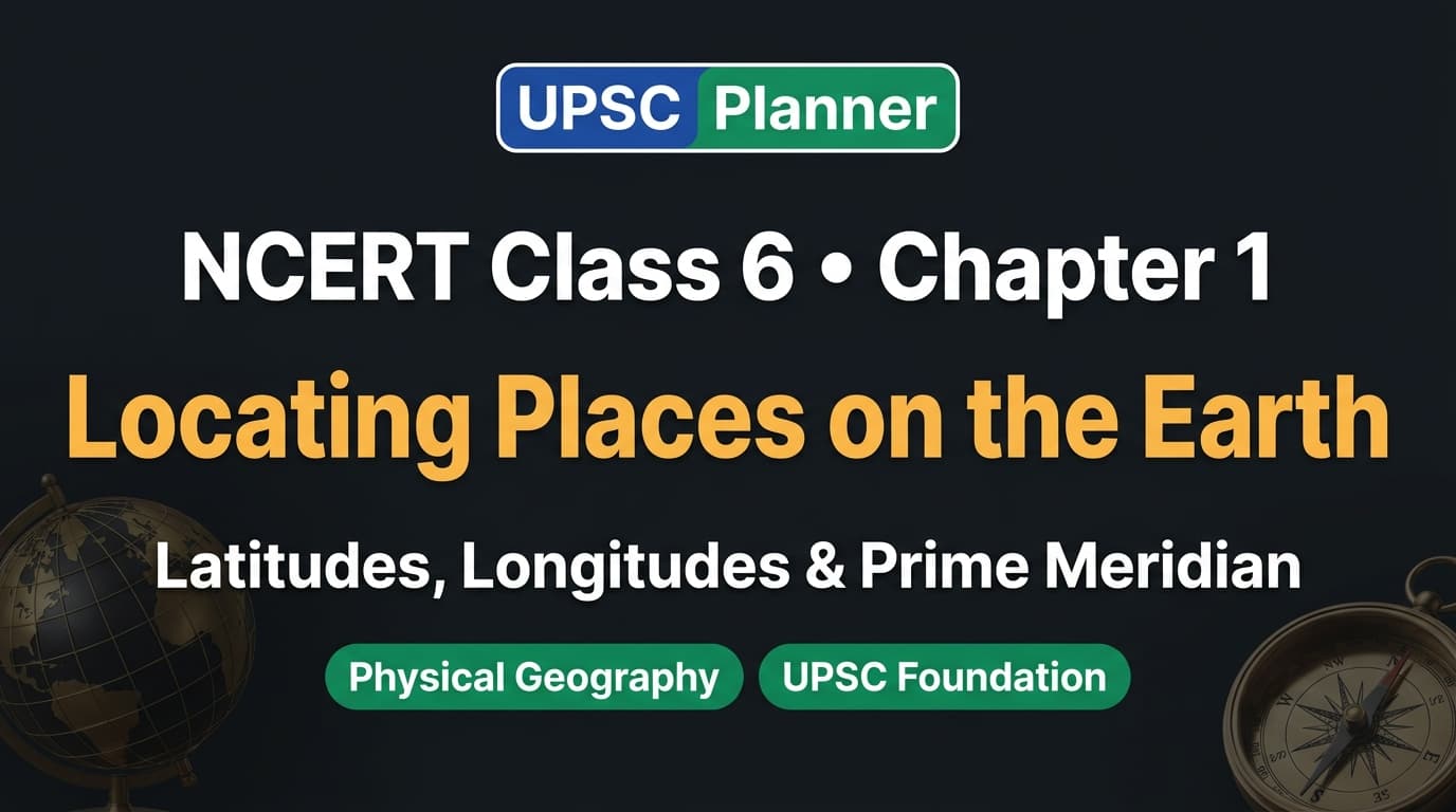 UPSC Planner NCERT Class 6 Chapter 1: Locating Places on the Earth MCQs cover banner