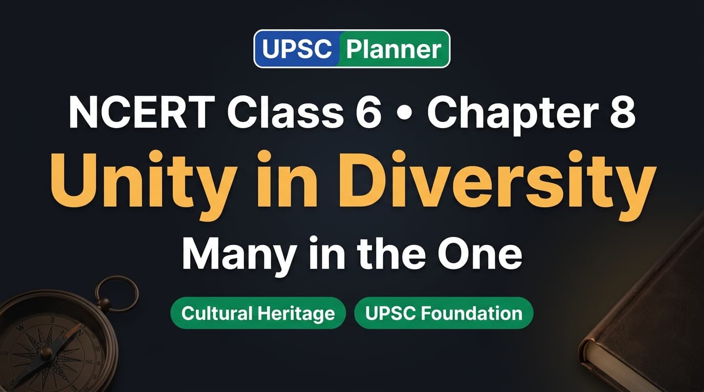 UPSC Planner NCERT Class 6 Chapter 8: Unity in Diversity MCQs cover banner