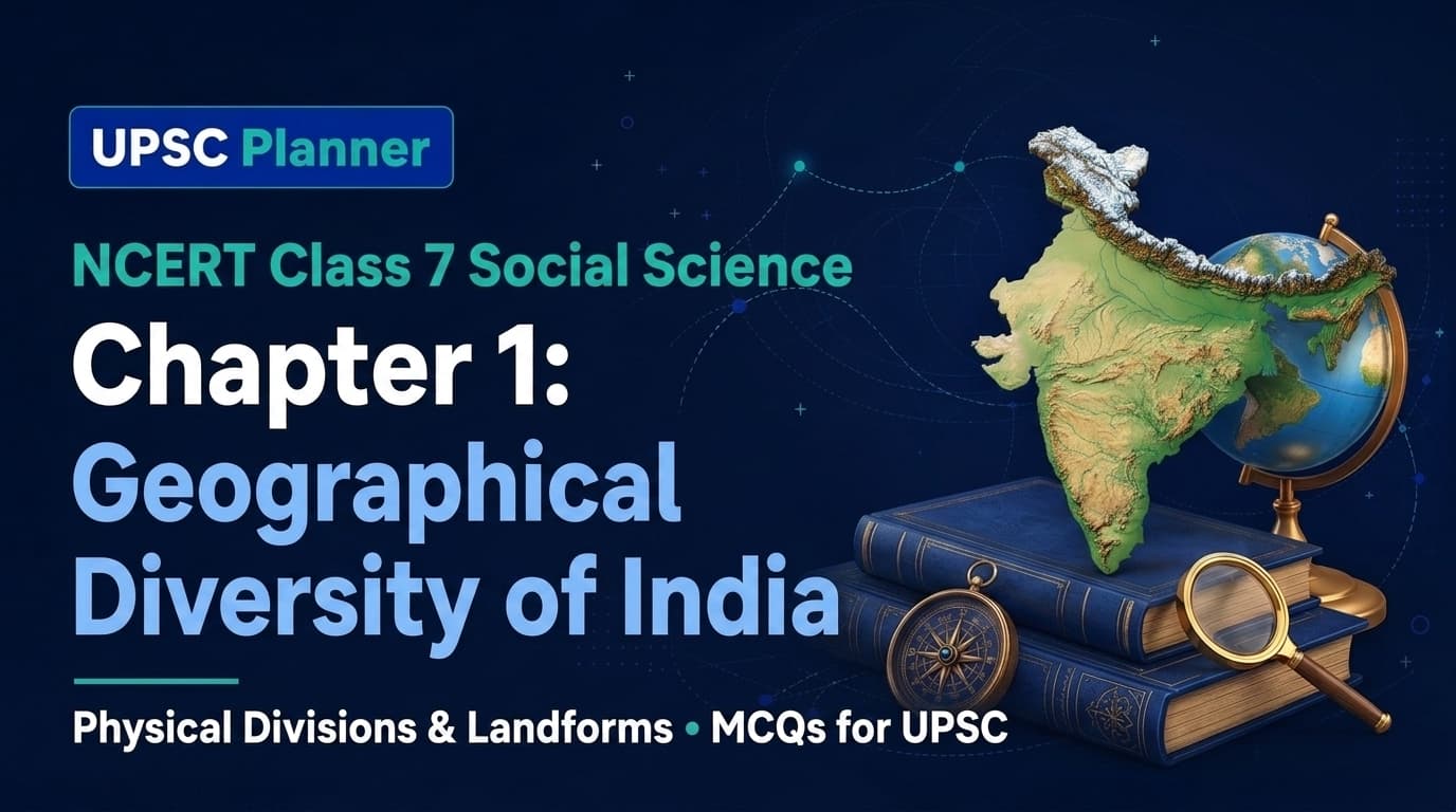 UPSC Planner NCERT Class 7 Chapter 1: Geographical Diversity of India MCQs cover banner
