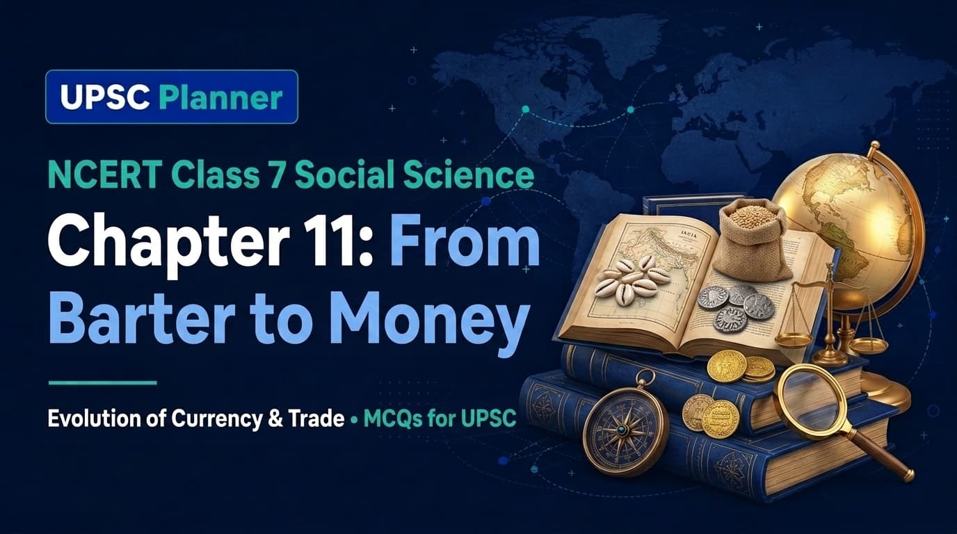 UPSC Planner NCERT Class 7 Chapter 11: From Barter to Money MCQs cover banner