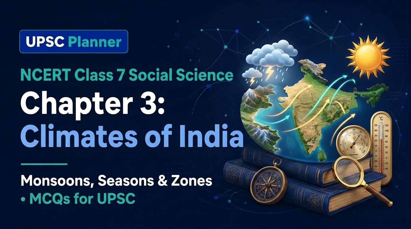 UPSC Planner NCERT Class 7 Chapter 3: Climates of India MCQs cover banner