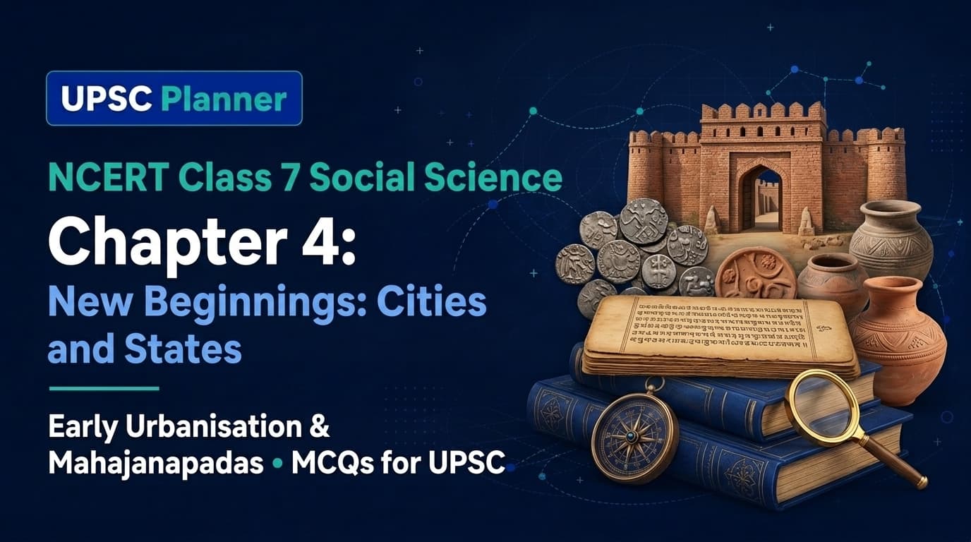 UPSC Planner NCERT Class 7 Chapter 4: New Beginnings: Cities and States MCQs cover banner