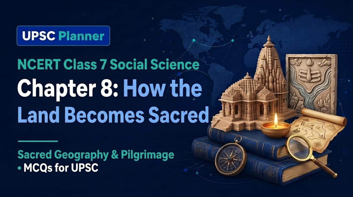 UPSC Planner NCERT Class 7 Chapter 8: How the Land Becomes Sacred MCQs cover banner