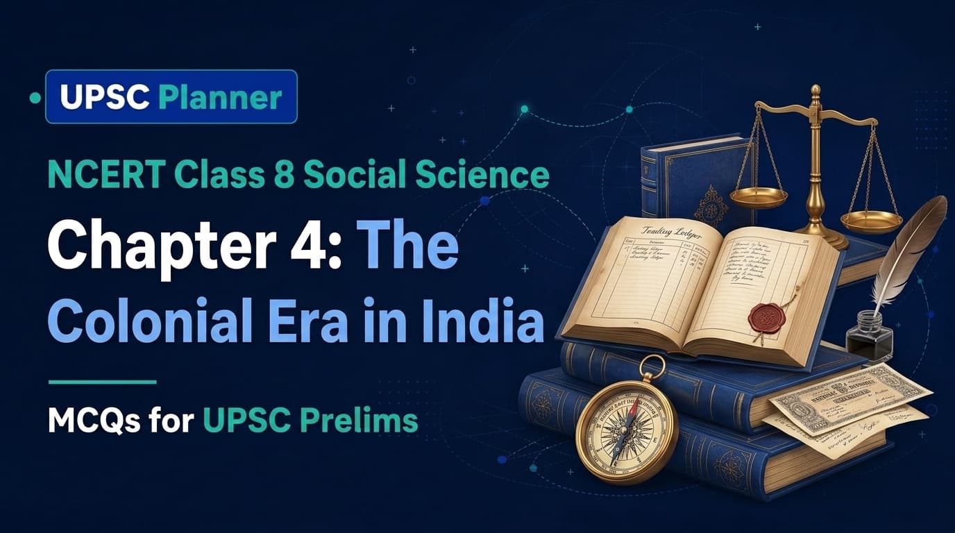 UPSC Planner NCERT Class 8 Chapter 4: The Colonial Era in India MCQs cover banner