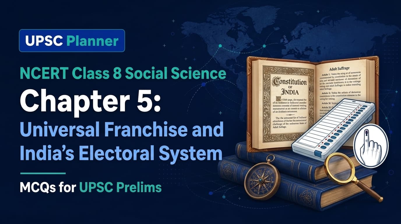 UPSC Planner NCERT Class 8 Chapter 5: Universal Franchise and India's Electoral System MCQs cover banner