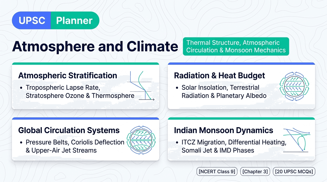 NCERT Class 9 Social Science Chapter 3 Atmosphere and Climate Concept Board