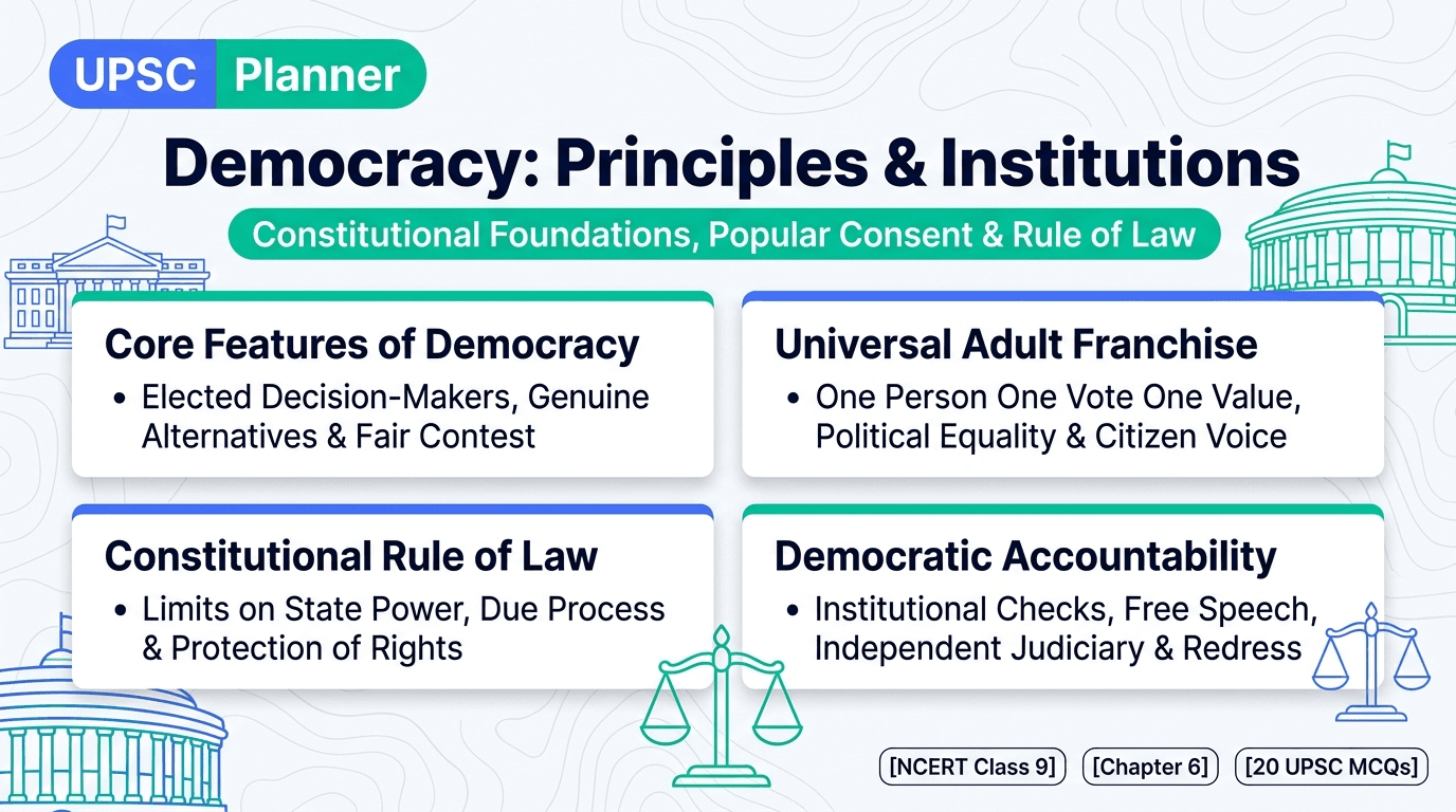 NCERT Class 9 Social Science Chapter 6 Democracy Concept Board