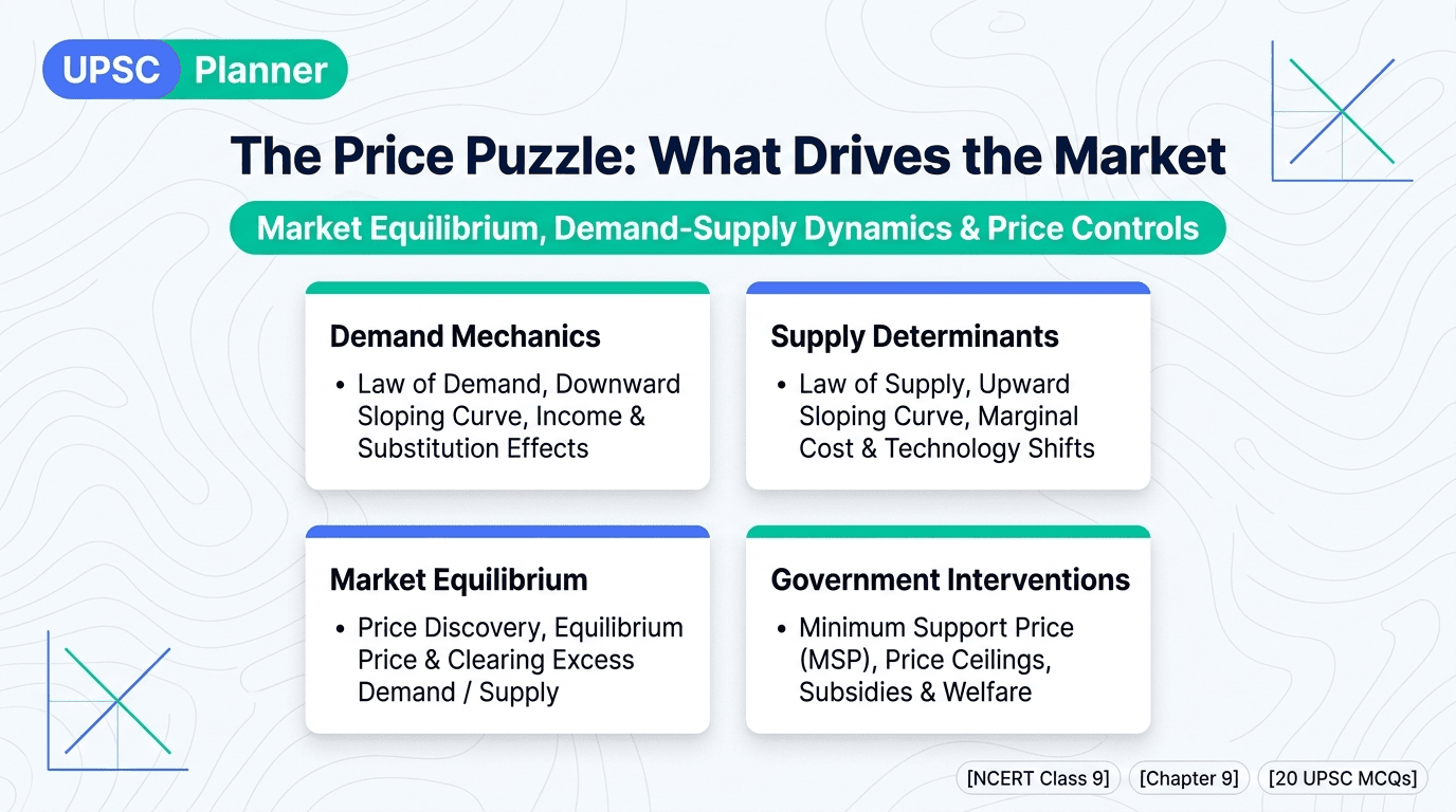 NCERT Class 9 Social Science Chapter 9 The Price Puzzle: What Drives the Market Concept Board
