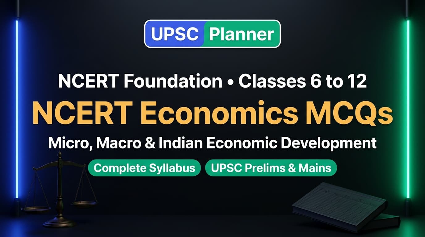 UPSC Planner NCERT Economics MCQs Subject Hub cover banner
