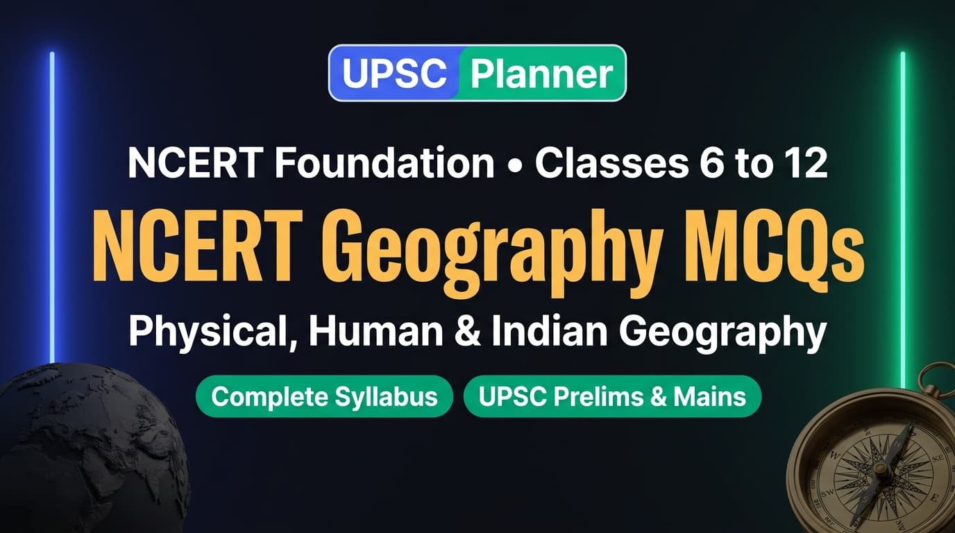 UPSC Planner NCERT Geography MCQs Subject Hub cover banner