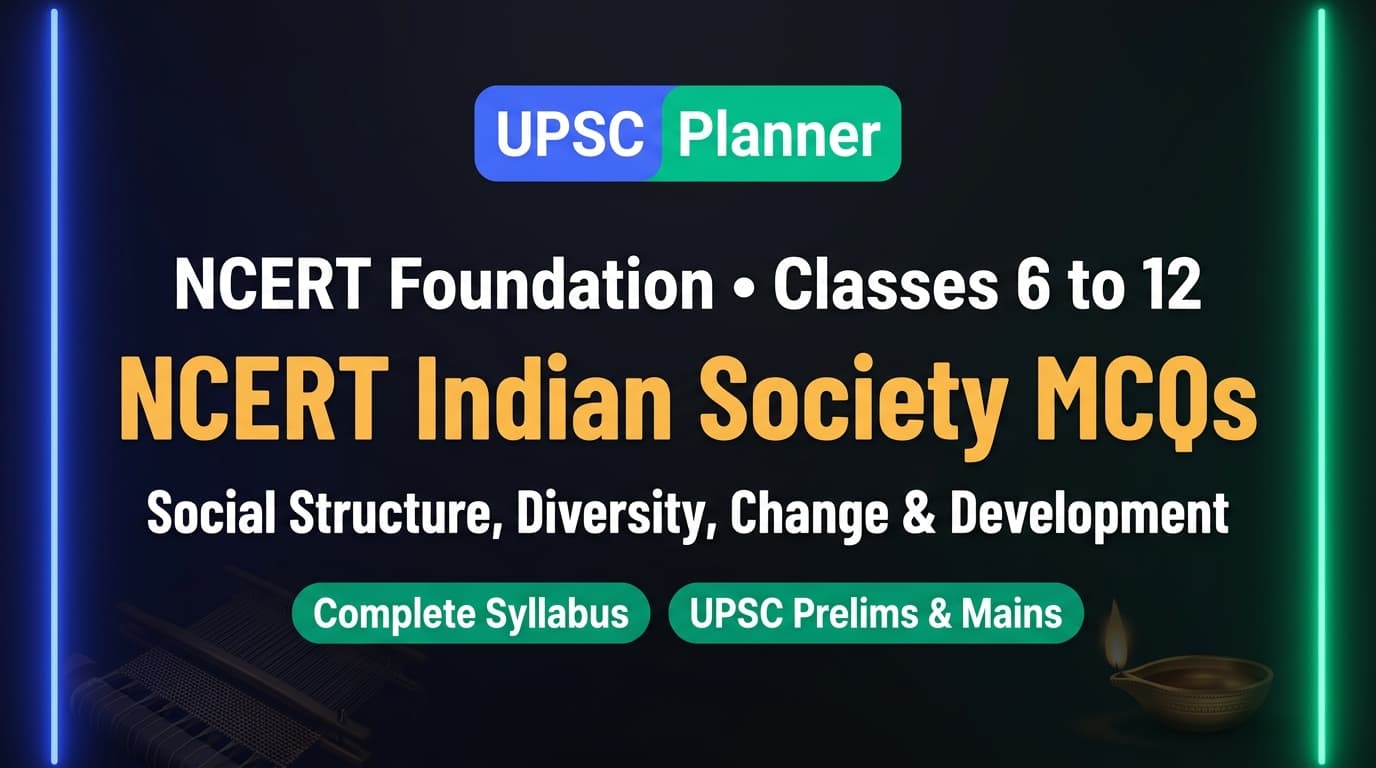 UPSC Planner NCERT Indian Society & Culture MCQs Subject Hub cover banner